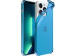 Smartphonica Iphone 13 Pro Max Custodia In Silicone Antiurto Trasparente Con Paracolpi - Blu