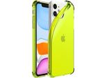 Smartphonica Iphone 11 Custodia In Silicone Antiurto Trasparente Con Paraurti - Giallo Neon