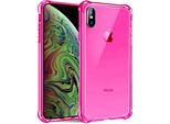 Smartphonica Iphone X/Xs Custodia Trasparente In Silicone Antiurto Con Paracolpi - Rosa Neon