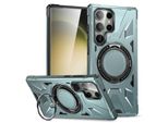 Per Samsung Galaxy S24 Ultra Magsafe Shock Magnet Ring Cover Protettiva Custodia Per Telefoni Cellulari Verde