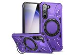 Per Samsung Galaxy S24 Plus Magsafe Shock Magnet Ring Cover Protettiva Custodia Per Telefoni Cellulari Viola