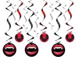 Amscan - Vampiro Fangs - Decorazione Da Appendere "Gimlets"", Halloween 12-Pack SG31291 (Taglia Unica) (Rosso/Nero)"
