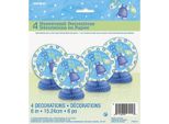 Unique Party - Motivo A Nido D'ape - Decorazione "Its A Boy"", Baby Shower 4-Pack - Carta SG31034 (Taglia Unica) (Blu/Verde)"