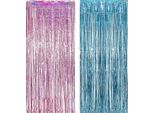 2 Pezzi Tende Tinsel Rosa Blu Glitter Sfondo Decorazione Frange Foglio Di Alluminio Capodanno Compleanno Festa Di Nozze Decorazione Stelle Filanti Per Discoteca