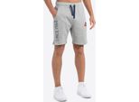 Pantaloncini Da Uomo Regular Fit Skaill Marl Grey/Navy/Red M Lonsdale