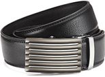 Cintura Da Uomo In Pelle Nera Con Fibbia Automatica Larga 3,5 Cm; Nera 95 Cm