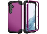 Custodia Per Samsung Galaxy S24+ Hybrid 3In1 Pc E Tpu Antiurto, Custodia Resistente Viola