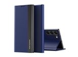 Custodia Per Samsung Galaxy S25 Custodia Magnetica In Finto Cuoio Con Funzione Stand Blu Scuro