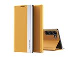 Custodia Per Samsung Galaxy S25+ Custodia Magnetica In Finto Cuoio Con Funzione Stand Giallo