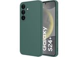 Custodia Per Samsung Galaxy S24+ Morbido Silicone Liquido, Custodia In Gomma Antiurto Verde Notte