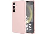 Custodia Per Samsung Galaxy S24 Morbido Silicone Liquido, Custodia In Gomma Antiurto Rosa