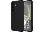 Custodia Per Samsung Galaxy S24+ Morbido Silicone Liquido, Custodia In Gomma Antiurto Nera