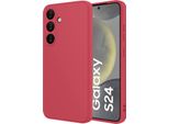 Custodia Per Samsung Galaxy S24 Morbido Silicone Liquido, Custodia In Gomma Antiurto Rossa
