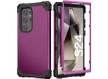 Custodia Per Samsung Galaxy S24 Ultra Hybrid 3In1 Pc E Tpu Antiurto, Custodia Resistente Viola