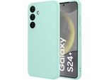 Custodia Per Samsung Galaxy S24+ Morbido Silicone Liquido, Custodia In Gomma Antiurto Turchese