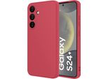 Custodia Per Samsung Galaxy S24+ Morbido Silicone Liquido, Custodia In Gomma Antiurto Rossa