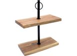 Nico Etagere In Legno Di Acacia - Piatto Da Portata Solido Di Circa 42X35X20 Cm