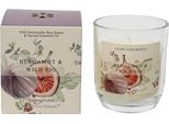 Candela Profumata In Vetro 9Cm Profumo Bergamotto Fico Crema Bianco