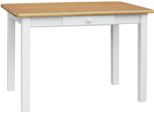 Tavolo Bianco Con Cassetto In Legno Di Pino Massiccio Con Piano In Colore Ontano 110 X 80 Cm