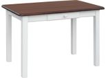 Tavolo Bianco Con Cassetto In Legno Di Pino Massiccio Con Piano In Colore Noce 90 X 60 Cm
