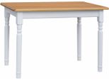 Tavolo Bianco Ii In Legno Di Pino Massiccio Con Piano In Colore Ontano 120 X 70 Cm