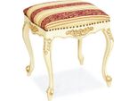 Casa Padrino Sgabello Barocco Crema / Rosso / Bianco / Beige - Sgabello Barocco Fatto A Mano - Mobili Barocchi - Nobile & Magnifico