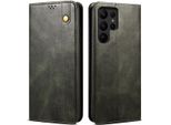 Custodia Per Samsung Galaxy S24 Ultra In Pelle Flip Case Portafoglio Con Funzione Stand Verde