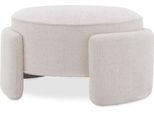 Sgabello Casa Padrino Bianco Panna Ø 73 X H. 38 Cm - Sgabello Rotondo - Sgabello Rotondo - Poggiapiedi - Mobili Da Soggiorno - Mobili Per Hotel - Mobili