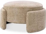 Casa Padrino Sgabello Color Sabbia Ø 73 X H. 38 Cm - Sgabello Rotondo - Sgabello Rotondo - Poggiapiedi - Mobili Soggiorno - Mobili Hotel - Mobili