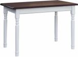 Tavolo Bianco Ii In Legno Di Pino Massiccio Con Piano In Colore Noce 90 X 60 Cm