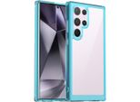 Custodia Per Samsung Galaxy S25 Ultra Trasparente, Antiurto In Silicone Tpu Custodia Protettiva Blu Cielo