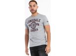 T-Shirt Uomo Regular Fit Murrister Marl Grey/Oxblood 3XL Lonsdale