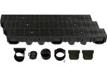 Canale Di Drenaggio Altezza 115 Mm Plastica 3 M, Griglia Longitudinale, Nero