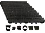Canale Di Drenaggio Altezza 115 Mm Plastica 9 M, Griglia Longitudinale, Nero