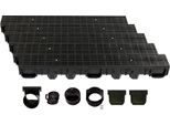Canale Di Drenaggio Altezza 115 Mm Plastica 5 M, Griglia Longitudinale, Nero