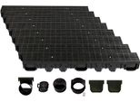 Canale Di Drenaggio Altezza 115 Mm Plastica 8 M, Griglia Longitudinale, Nero