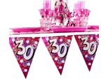 Amscan - Bandiere Glitterate, 30° Compleanno - Plastica, Foglio SG30982 (Taglia Unica) (Rosa)