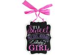 Amscan - Decorazione Da Appendere "It's A Girl"", Baby Shower - Fibreboard SG31808 (Taglia Unica) (Nero/Rosa/Bianco)"