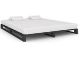 Vidaxl Letto A Pallet Grigio In Pino Massiccio 200×200 Cm - Struttura Letto - Cornici Letto - Struttura Letto - Letto