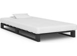 Vidaxl Letto A Pallet Grigio In Pino Massiccio 100×200 Cm - Struttura Letto - Cornici Letto - Struttura Letto - Letto