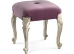 Casa Padrino Sgabello Barocco Viola / Bianco Crema Antico - Sgabello Barocco Fatto A Mano - Poggiapiedi Barocco - Mobili Barocchi - Nobili E Sontuosi - Qualità - Italy