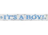 Unique Party - Bandiera "It's A Boy"", Foil SG28139 (Taglia Unica) (Argento/Blu)"