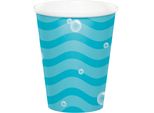 Creative Party - Tazza Monouso "Tema Sottomarino"", Confezione Da 8 Pezzi SG32385 (Taglia Unica) (Blu/Bianco)"