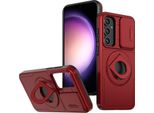 Per Samsung Galaxy S23 Fe Magsafe Shock Ring Protezione Per Fotocamera Custodia Protettiva Cover Custodia Per Cellulare Custodia Rossa
