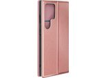 Avizar, Custodia In Pelle Finta Classic Edition Per Samsung Galaxy S24 Ultra, Oro Rosa