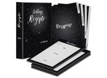 Pricaro Set Completo Di Cartelline Per Ricette "Doodles Black"", A4, 8 Pezzi"