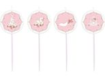 Amscan - Mini - Scegli Candele "Principessa Per Un Giorno"", Compleanno 4-Pack - Cera SG28006 (Taglia Unica) (Rosa/Bianco)"