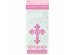 Unique Party - Sacchetto Regalo, Croce Raggiante, Cellophane - Confezione Da 20 SG29910 (Taglia Unica) (Rosa)