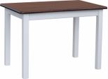 Tavolo Bianco In Legno Di Pino Massiccio Con Piano In Colore Noce 90 X 60 Cm