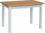 Tavolo Bianco In Legno Di Pino Massiccio Con Piano In Colore Ontano 110 X 80 Cm